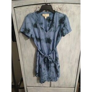 Anthropologie Cloth And Stone Tie Dye V-neck Mini Dress